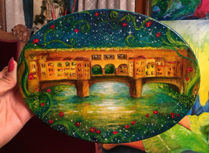 Starry Ponte Vecchio Original Oil Painting