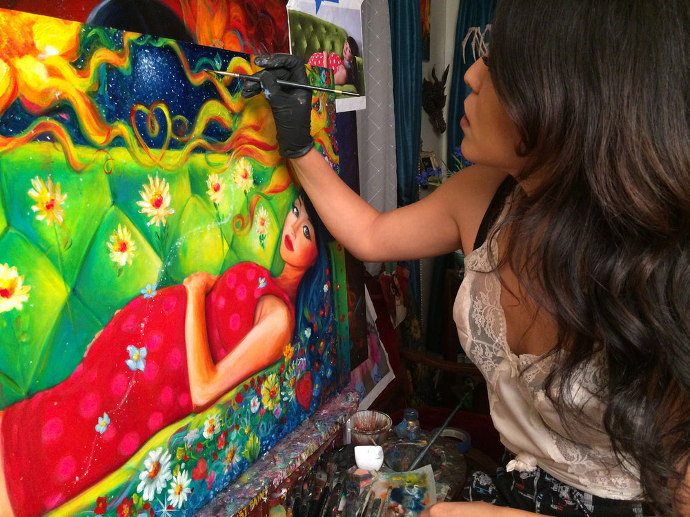 "The Flower"  Original Oil Painting 24x30Inches