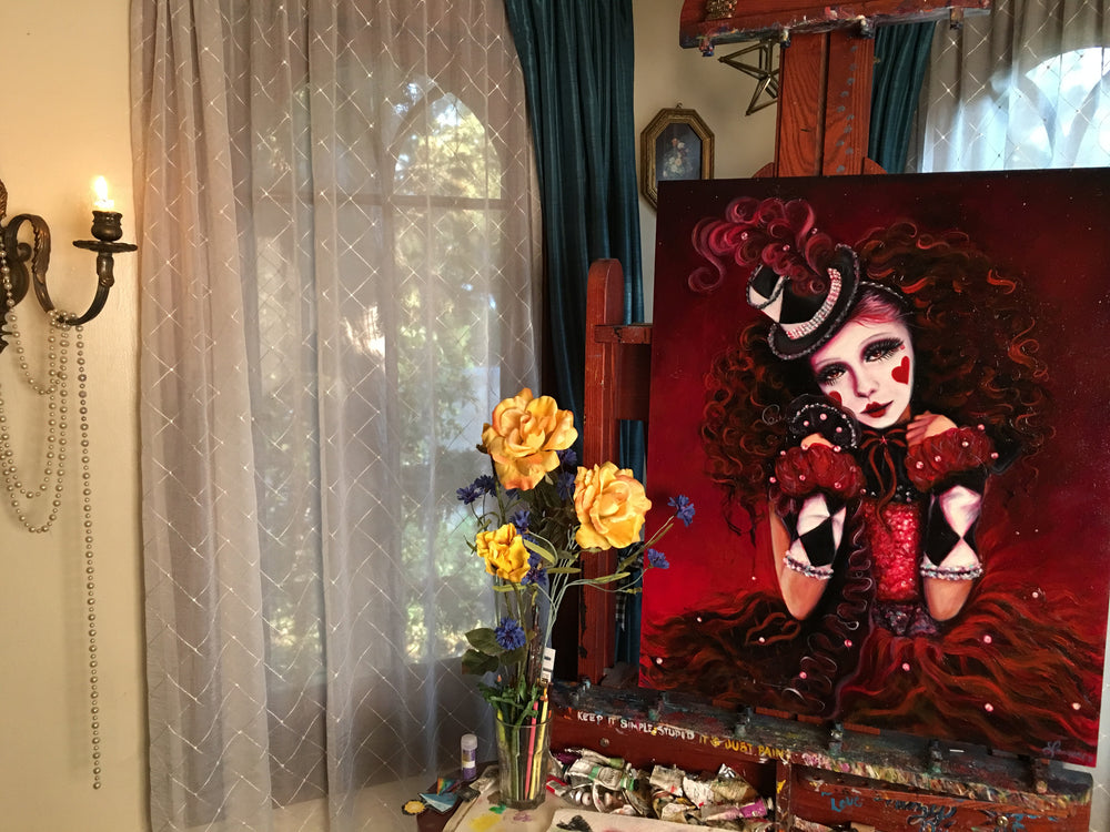 Harlequin Jewel Original Oil Painting on Panel 24x30 Inches