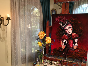 Harlequin Jewel Original Oil Painting on Panel 24x30 Inches