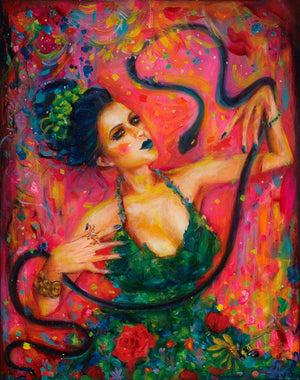 The Great Amphisbaena Ballet! Original Oil Painting / Resin Self Portrait