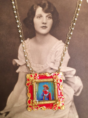 James Lort Medallion with Brass Pearl and Gold Filled Chain