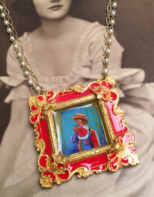 James Lort Medallion with Brass Pearl and Gold Filled Chain