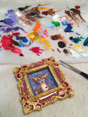 Special Commission Pet Portrait Medallion For Desi - Original Painting Medallion