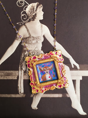 Special Commission Pet Portrait Medallion For Desi - Original Painting Medallion