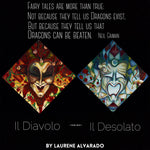 Il Diavolo & Il Desolato - SET of Two Original Paintings by Laurene Alvarado
