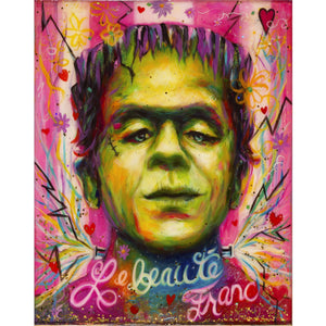 Le Beauté Franc - Original Mixed Media Portrait of Frankenstein Monster