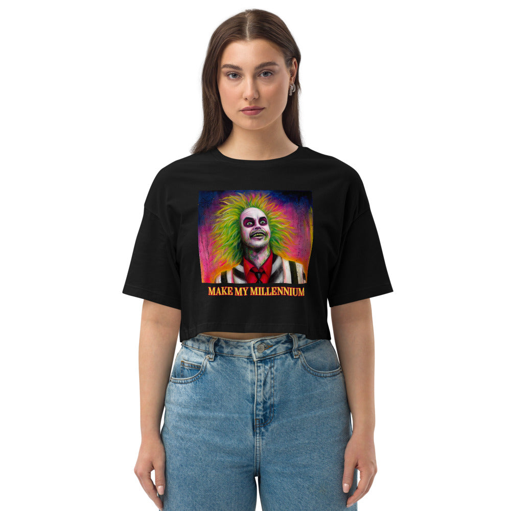 Make My Millennium Loose Drop Shoulder Crop Top