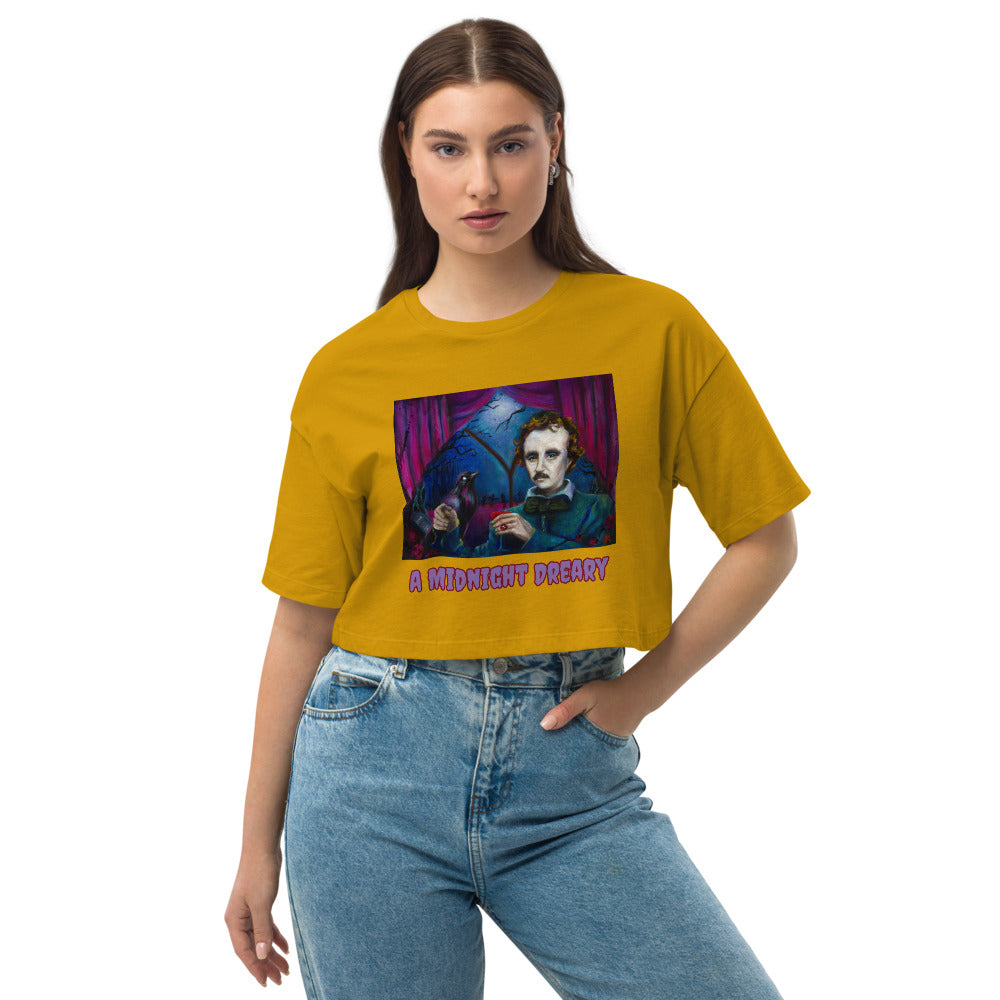 A Midnight Dreary Loose drop shoulder crop top