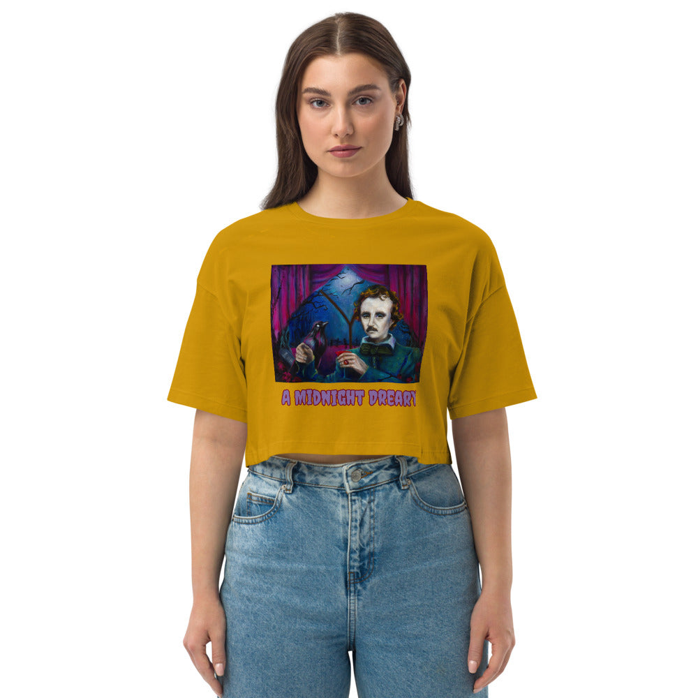 A Midnight Dreary Loose drop shoulder crop top
