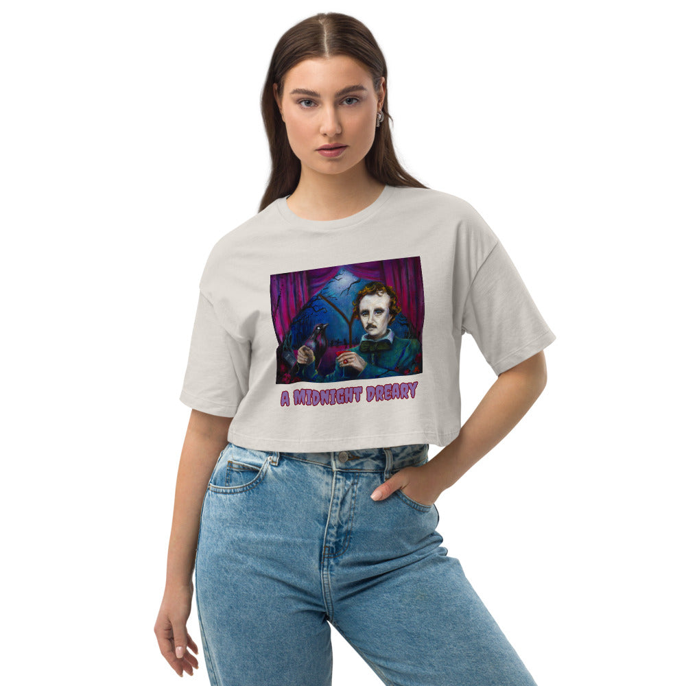 A Midnight Dreary Loose drop shoulder crop top