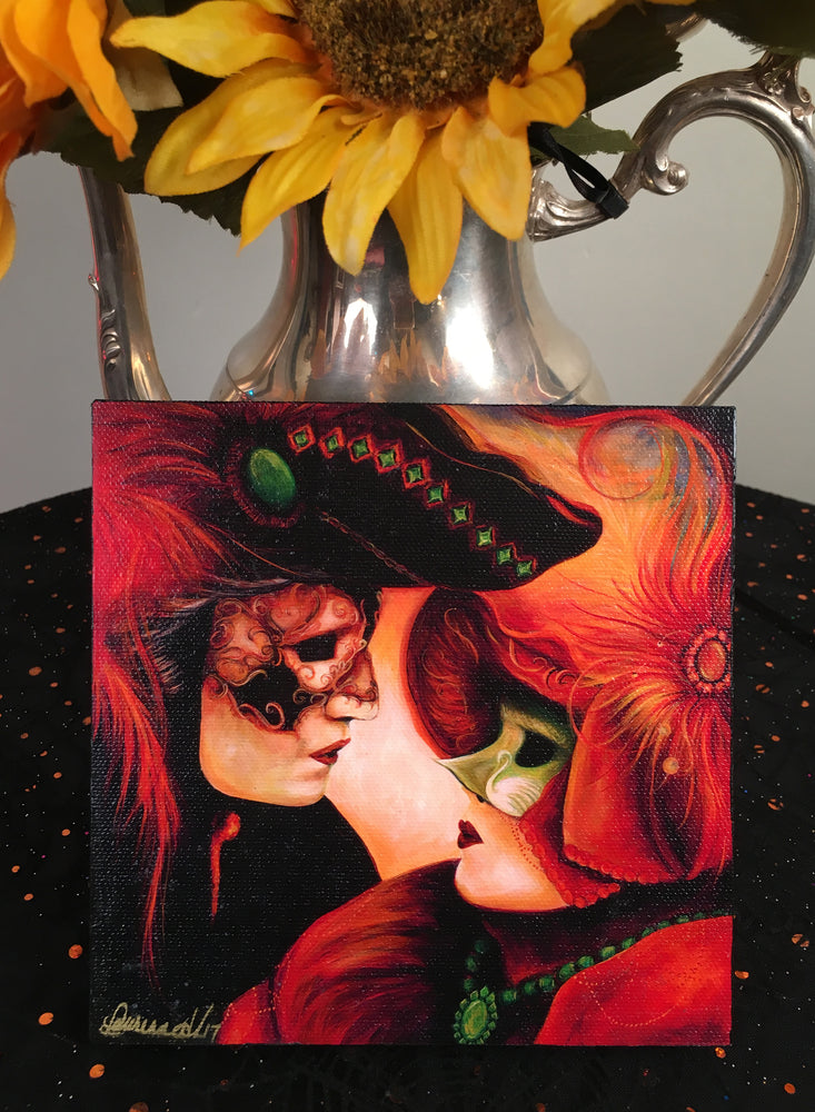 A Lover's Lament 6x6 inch Canvas Print on Wood - Signed
