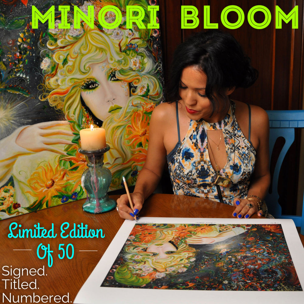Minori Bloom Signed Limited Edition Giclee Print by Laurene Alvarado
