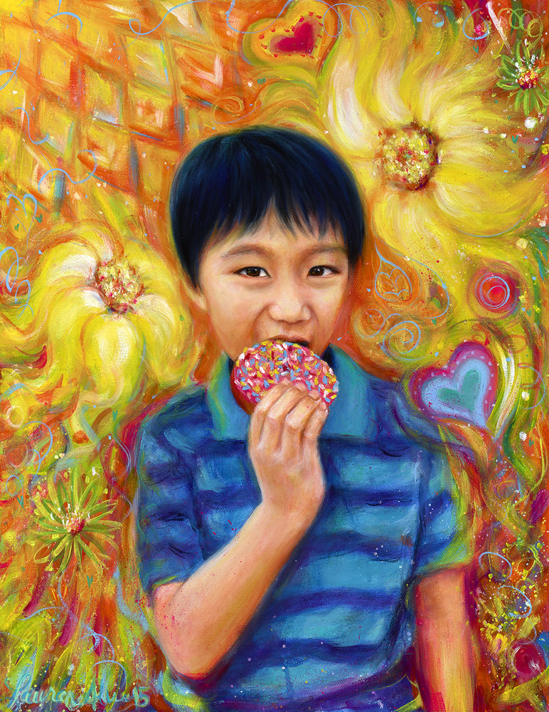 The Donut King 9x12 Inch Limited Edition Print by Laurene Alvarado